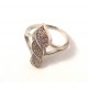 BAGUE or blanc 18 KT RHODIUM plaqué argent dames avec zircon cubique de DARE