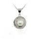 NECKLACE WHITE GOLD 18 KT RHODIUM PLATED SILVER STUD with ZIRCON 
