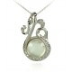 FOUR-LEAF CLOVER CHARM NECKLACE WHITE GOLD 18 KT RHODIUM PLATED SILVER CUBIC ZIRCONIA and Pearl