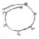 BRACCIALE CHARM IN ARGENTO RODIATO ORO BIANCO CON FARFALLA FIORE E LOVE