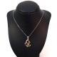 18 KT WHITE GOLD RHODIUM SILVER HEART NECKLACE with amethyst and ROUND BRILLIANT CUT CUBIC ZIRCONIA