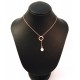 RHODIÉE argent perle Collier or blanc 18 KT et BRILLIANT CUT CUBIC ZIRCONIA