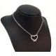 COLLANA CUORE IN ARGENTO RODIATO ORO BIANCO 18 KT CON ZIRCONI TAGLIO BRILLANTE