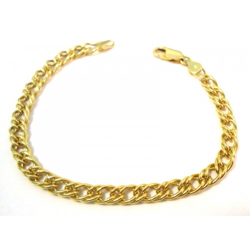 BRACCIALE CATENA A DOPPIO INTRECCIO IN ORO GIALLO 18 KT UNISEX