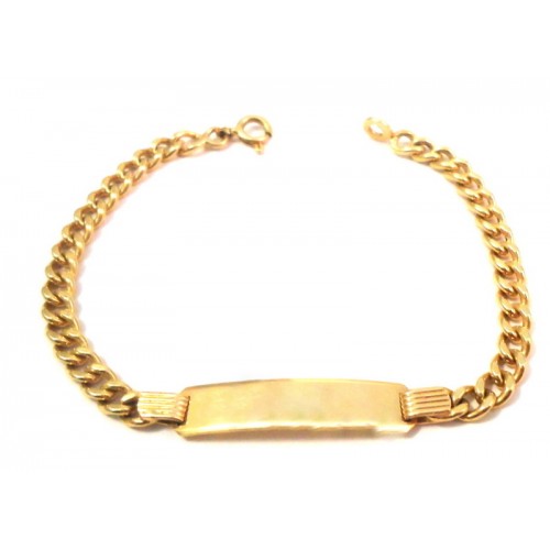 BRACCIALE CON PIASTRINA IN ORO GIALLO 18 KT 