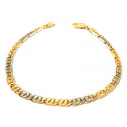 BRACCIALE CATENA IN ORO GIALLO E BIANCO 18 KT