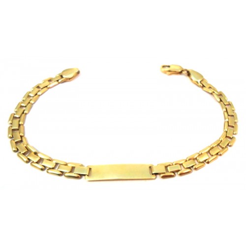 BRACCIALE CON PIASTRINA IN ORO GIALLO 18 KT UNISEX