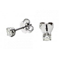 BOUCLES D'OREILLES EN LUMIÈRE LE POINT DE SOLITAIRE EN PLAQUÉ RHODIUM EN ARGENT PLAQUÉ OR BLANC 18 KT AVEC ZIRCONE