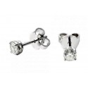 EARRINGS LIGHT POINT SOLITAIRE IN RHODIUM-PLATED SILVER WHITE GOLD 18 KT WITH ZIRCONIA