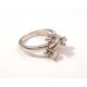 LADIES 18 KT WHITE GOLD TRILOGY RING with CUBIC ZIRCONIA