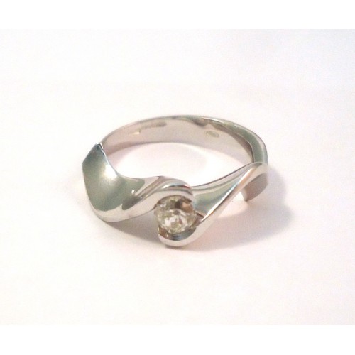 ANELLO SOLITARIO DA DONNA IN ORO BIANCO 18 KT CON DIAMANTE