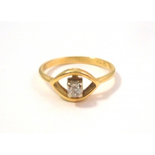 SOLITAIRE RING DAMEN GELBGOLD 18 KT MIT DIAMANTEN