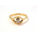 SOLITAIRE RING LADIES YELLOW GOLD 18 KT WITH DIAMONDS