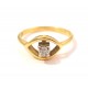 SOLITAIRE RING DAMEN GELBGOLD 18 KT MIT DIAMANTEN