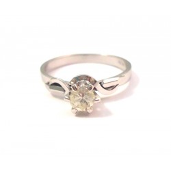 SOLITAIRE BAGUE FEMME EN OR BLANC 18 KT AVEC DES DIAMANTS