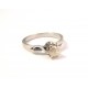 Mesdames 18 KT or blanc SOLITAIRE bague sertie de diamants