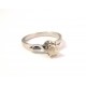 LADIES 18 KT WHITE GOLD SOLITAIRE RING with DIAMONDS