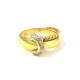 Amarillo de las señoras solitario anillo en 18 KT y oro blanco con diamante