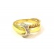 LADIES SOLITAIRE RING IN 18 KT yellow and white gold with DIAMOND