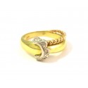 ANILLO DE MUJER DE ORO AMARILLO, BLANCO Y ROSA DE 18 KT CON DIAMANTES