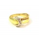 LADIES SOLITAIRE RING IN 18 KT yellow and white gold with DIAMOND