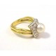 RING IN 18 KT jaune or rose et blanc diamant CYPRIPÈDE