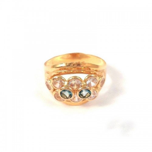 ANELLO DONNA IN ORO GIALLO18 KT CON ZIRCONI