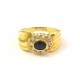 ANELLO DA DONNA IN ORO GIALLO 18 KT CON ONICE E ZIRCONI