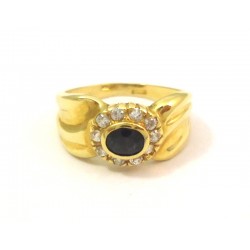 ANELLO DA DONNA IN ORO GIALLO 18 KT CON ONICE E ZIRCONI