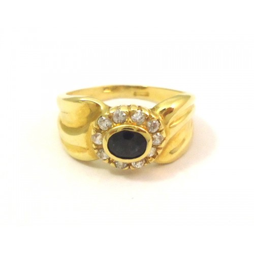 ANELLO DA DONNA IN ORO GIALLO 18 KT CON ONICE E ZIRCONI