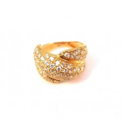 ANELLO DA DONNA IN ORO GIALLO 18 KT CON PAVE DI ZIRCONI