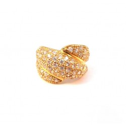 ANELLO DA DONNA IN ORO GIALLO 18 KT CON PAVE DI ZIRCONI