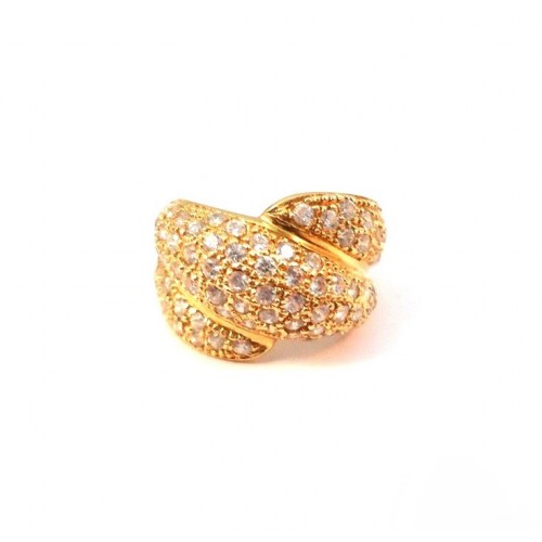 ANELLO DA DONNA IN ORO GIALLO 18 KT CON PAVE DI ZIRCONI