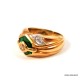 ANELLO DONNA IN ORO GIALLO 18 KT CON SMERALDI E ZIRCONI