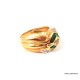 ANELLO DONNA IN ORO GIALLO 18 KT CON SMERALDI E ZIRCONI