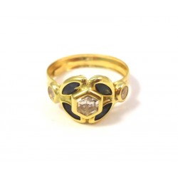 ANELLO DA DONNA IN ORO GIALLO 18 KT CON ZIRCONI