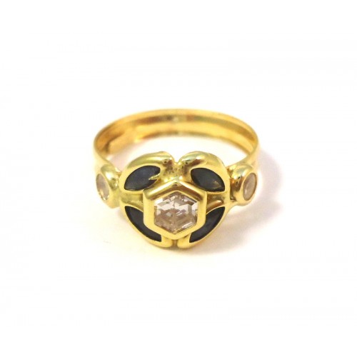 ANELLO DA DONNA IN ORO GIALLO 18 KT CON ZIRCONI