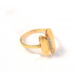 ANELLO DA DONNA IN ORO GIALLO E BIANCO 18 KT CON ZIRCONI