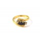 ANELLO DA DONNA IN ORO GIALLO 18 KT CON ONICE E ZIRCONI