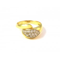 ANELLO DA DONNA IN ORO GIALLO 18 KT CON PAVE' DI ZIRCONI