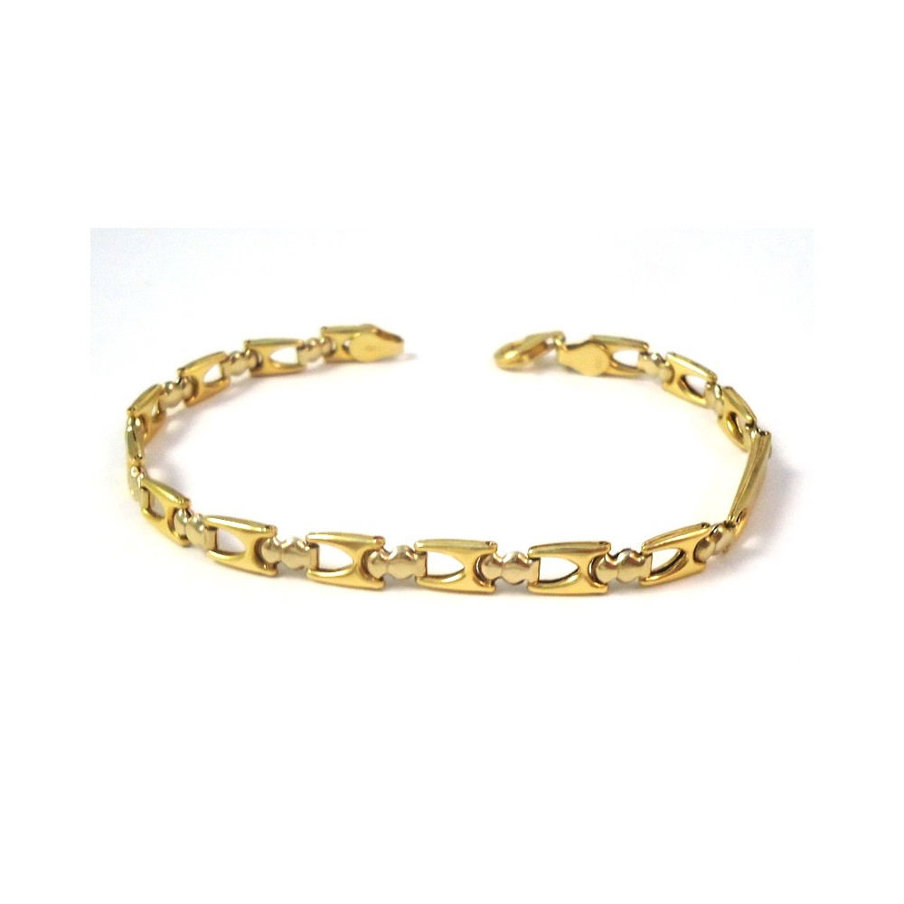bracelet chain men s yellow and white gold 18 kt