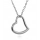 18 KT WHITE GOLD NECKLACE with SILVER BOW BRILLIANT CUT CUBIC ZIRCONIA