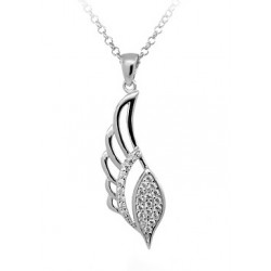 COEUR EN ARGENT COLLIER OR BLANC 18 KT