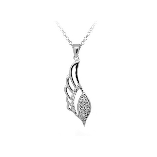 SILVER HEART NECKLACE WHITE GOLD 18 KT