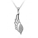 NECKLACE ANGEL SILVER RHODIUM-PLATED WHITE GOLD 18 KT WITH ZIRCONIA BRILLIANT CUT