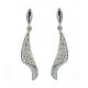 HOOP EARRINGS with RHODIUM-PLATED SILVER PEARL PENDANT WHITE GOLD 18 KT 