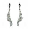 BOUCLES D'OREILLES, UN PENDENTIF EN ARGENT RHODIUM PLAQUÉ OR BLANC 18 KT AVEC ZIRCONE