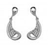 18 KT WHITE GOLD RHODIUM PLATED SILVER PENDANT EARRINGS with ROUND BRILLIANT CUT CUBIC ZIRCONIA