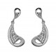 18 KT or blanc RHODIUM plaqué argent pendentif boucles d’oreilles avec rond BRILLIANT CUT CUBIC ZIRCONIA