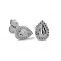TEARDROP EARRINGS IN SILVER RHODIUM-PLATED WHITE GOLD WITH CUBIC ZIRCONIA BRILLIANT CUT